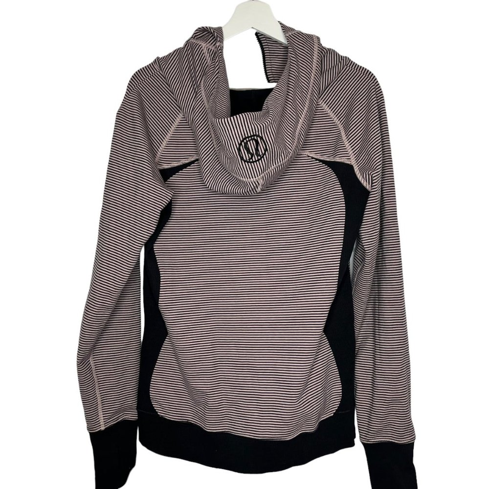 lululemon athletica Black and White Striped Hooded Jacket